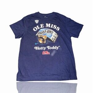 Nike Ole Miss Rebels Sugar Bowl Hotty Toddy Graphic T-Shirt Mens XL Navy